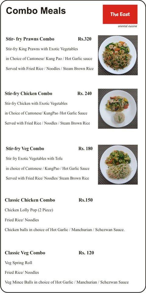 Menu At The East - Oriental Cuisine, Pune