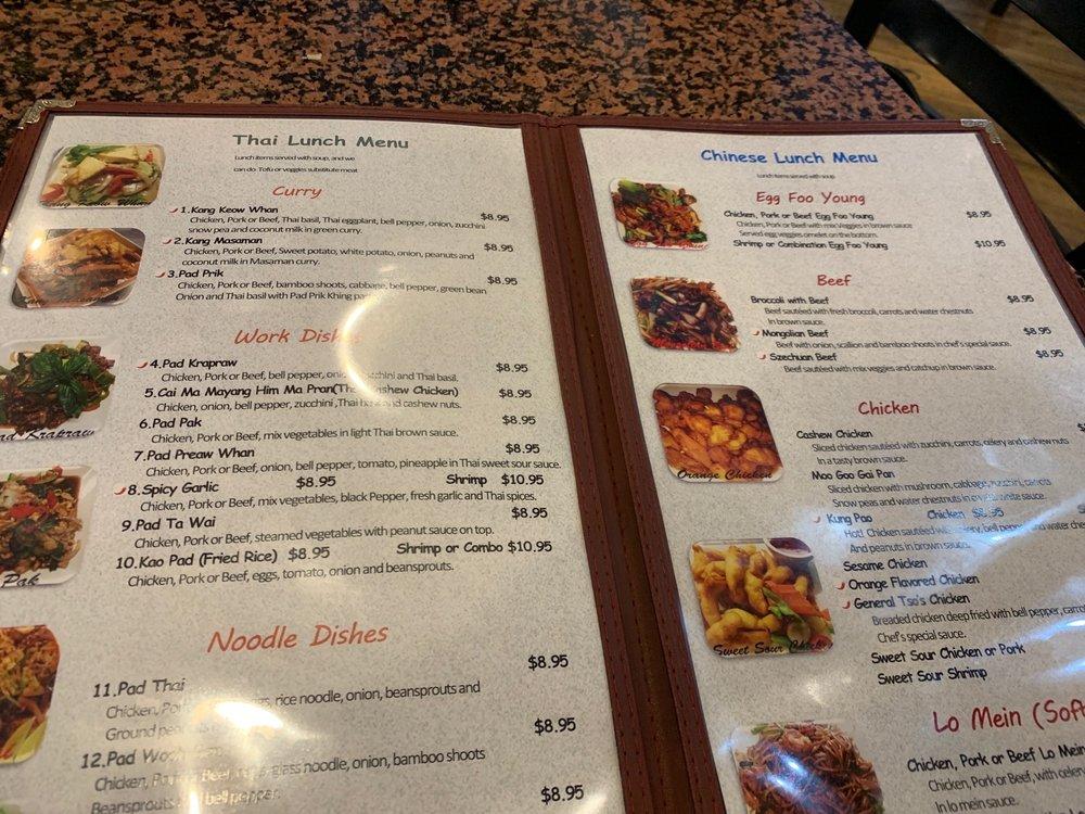 Menu at Thai Chili Bistro restaurant, Rifle