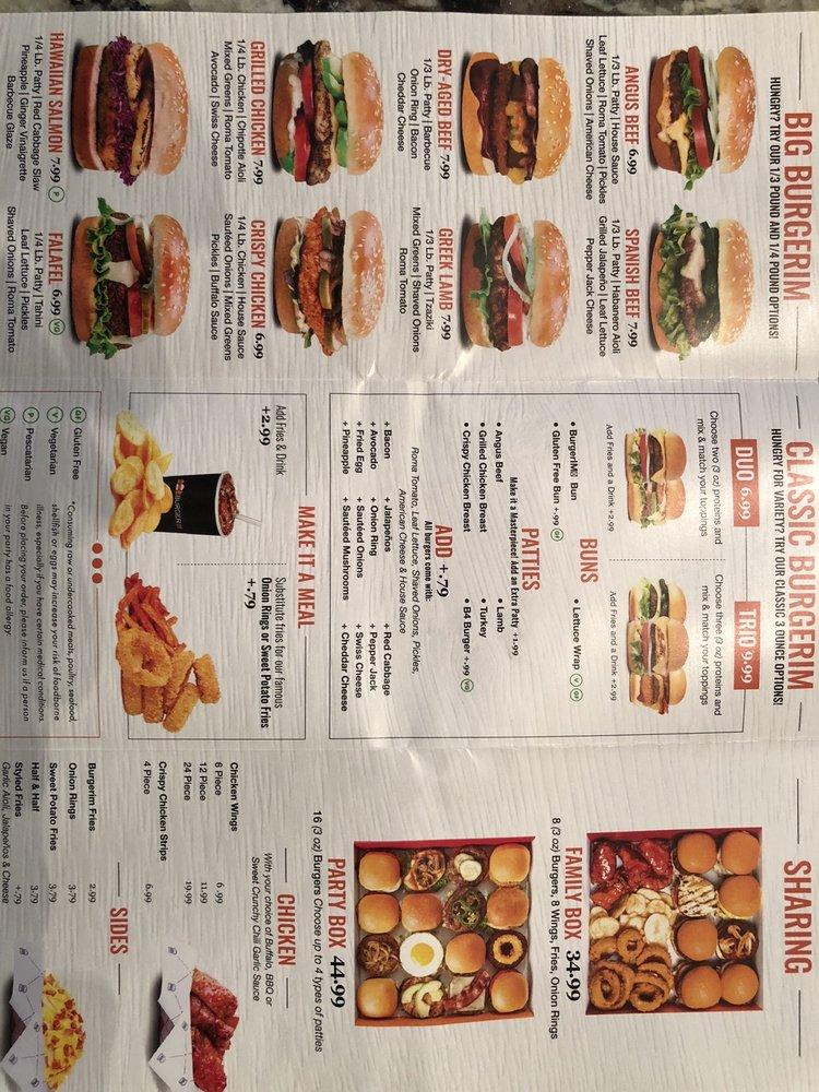 Menu at BurgerIM restaurant, Mentor