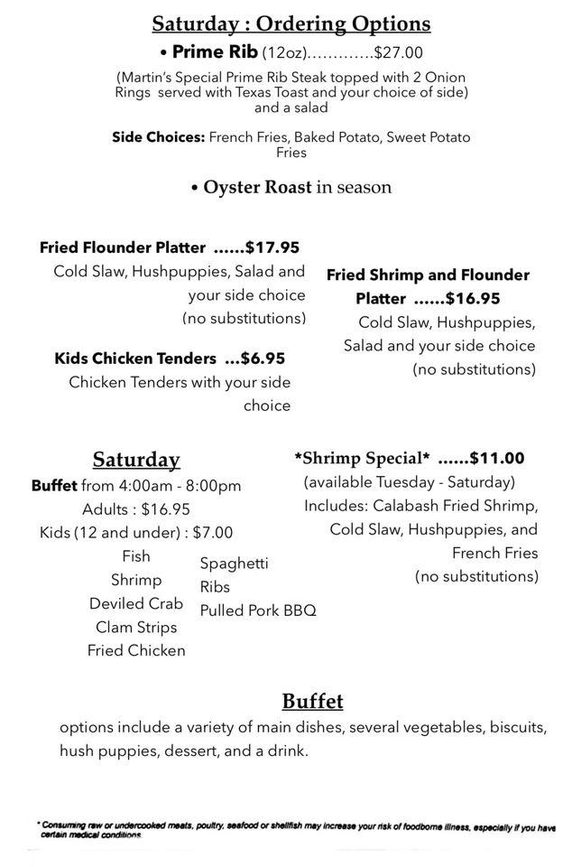 Menu at Dry Dock Seafood restaurant, Marion, US76