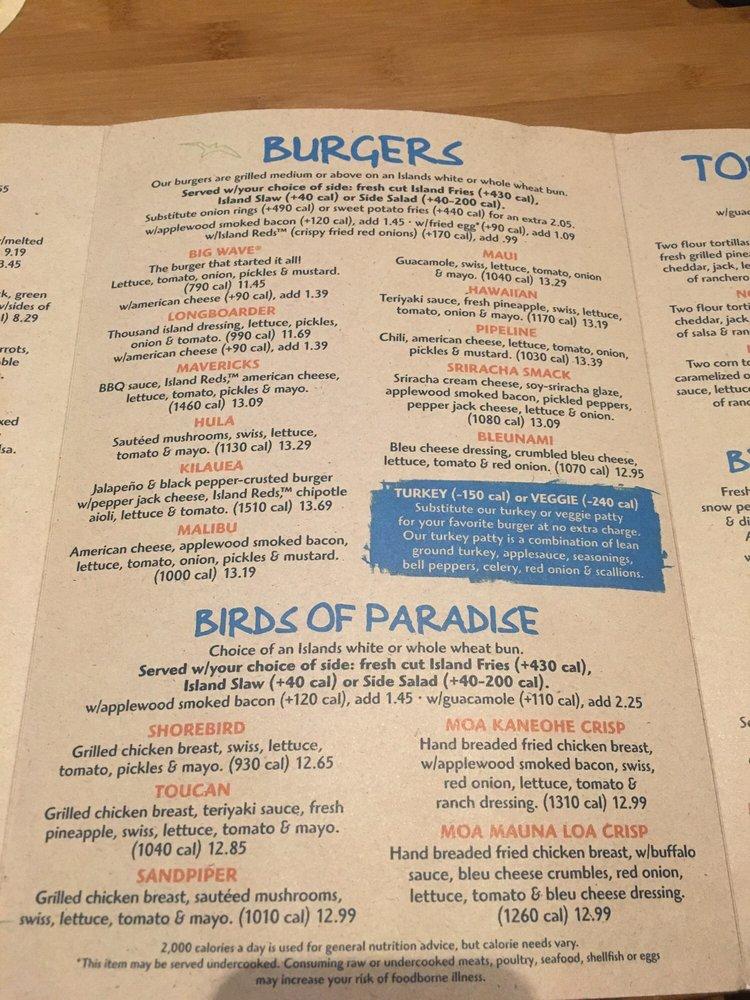 Menu at Islands Restaurant Burbank, Burbank