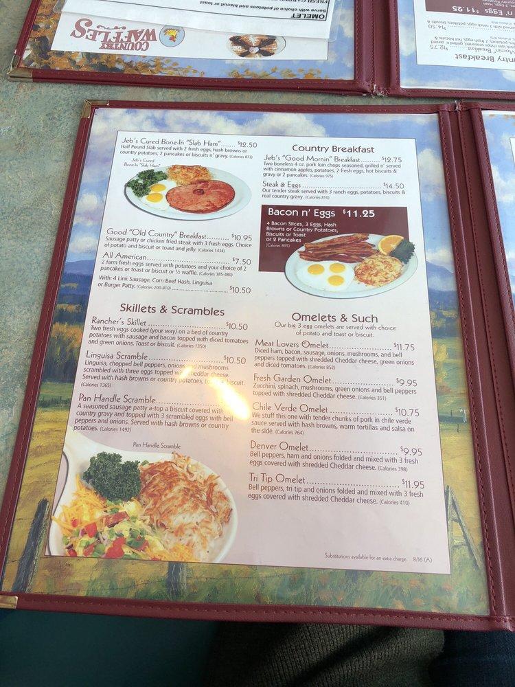 Menu at Country Waffles restaurant, Hayward