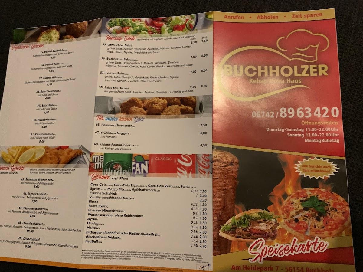 Speisekarte Von Buchholzer Kebab Pizza Haus, Boppard