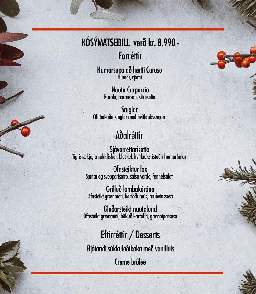 Menu at Caruso restaurant Reykjav k Austurstr ti 22