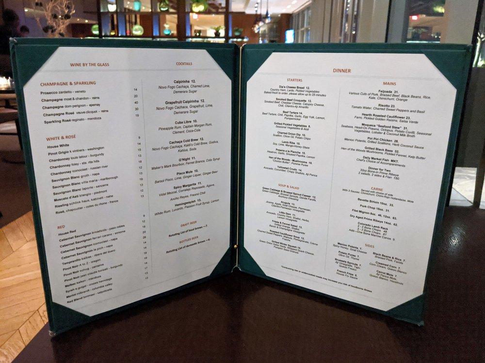 Menu at Cinder House and Bar, St. Louis, 999 N 2nd St