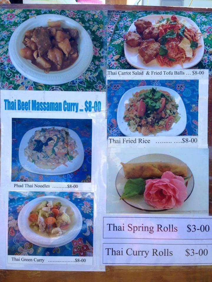 Menu at Thai Food Nidtaya restaurant, Takaka