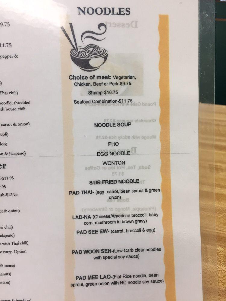 Menu at NC Noodle Bar, Rock Hill, 133 S Herlong Ave