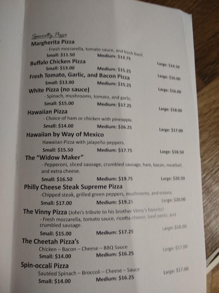 Menu at Paesano Pizza II pizzeria, Ridgway