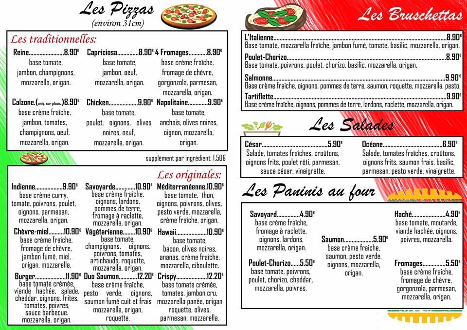 Menu de Yollo Pizza