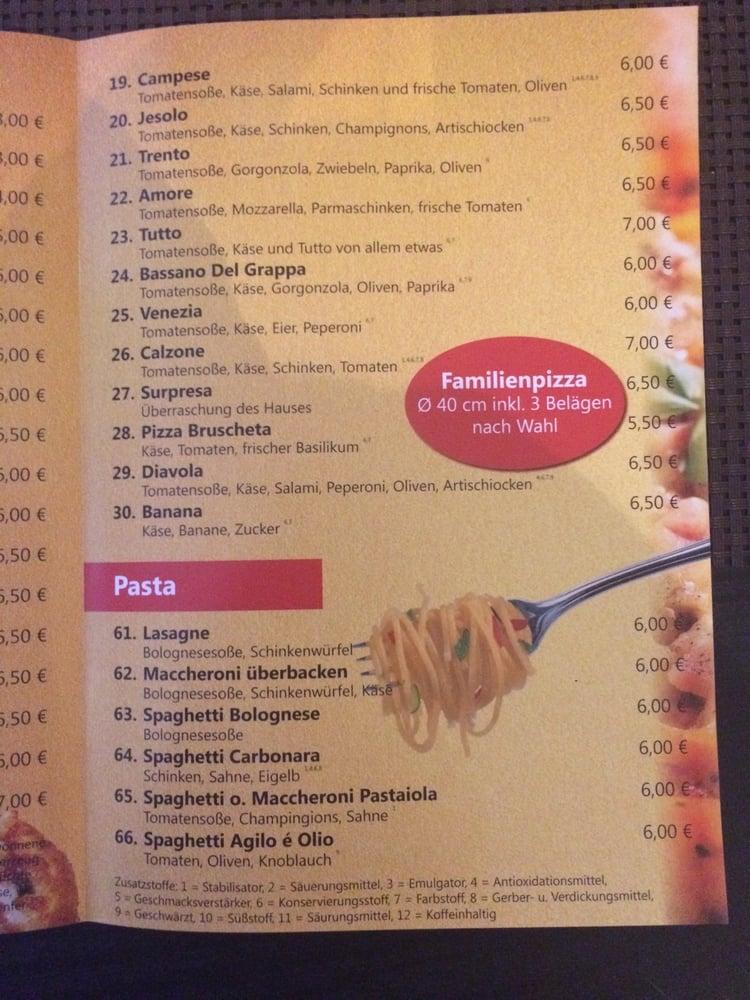 Speisekarte von Pizzeria Campese, Salzgitter