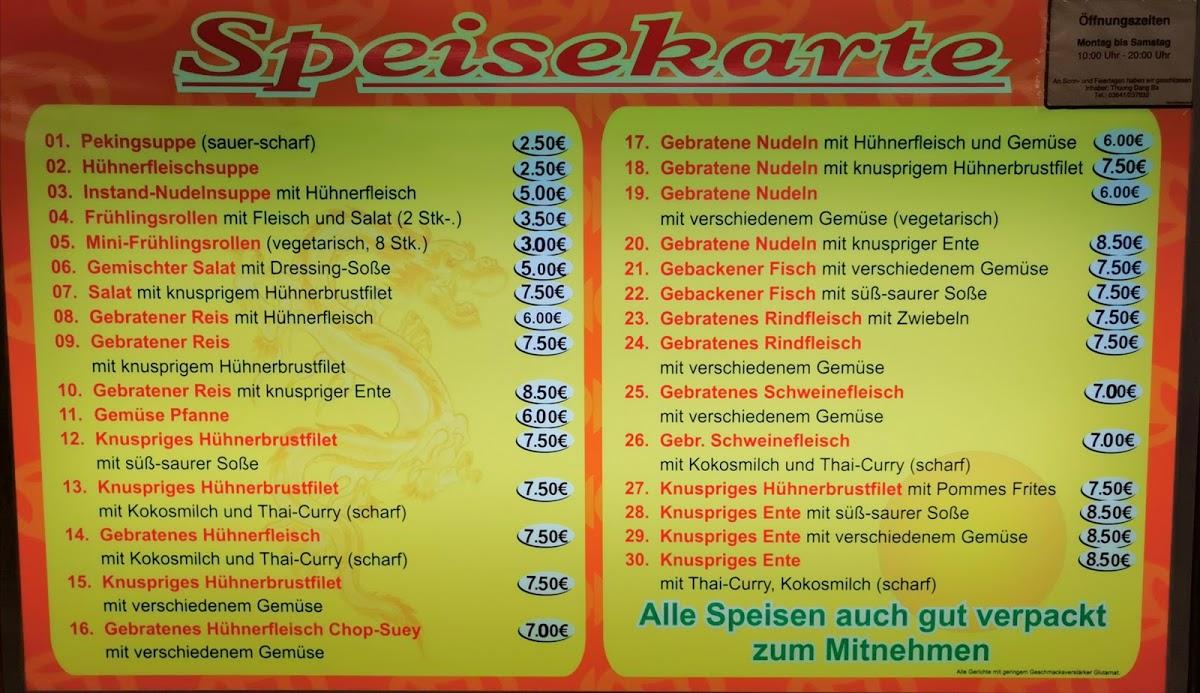 Speisekarte von Asia Bistro Express restaurant, Jena