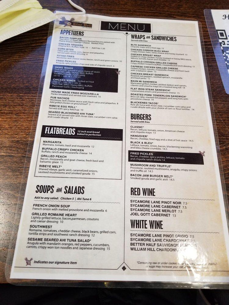 Menu at Harry's Blue Bell Taproom pub & bar, Blue Bell