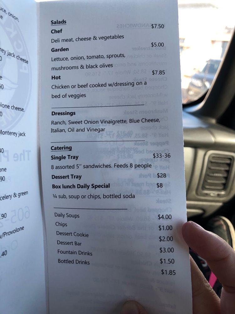 Menu at Pickle Barrel, Sioux Falls