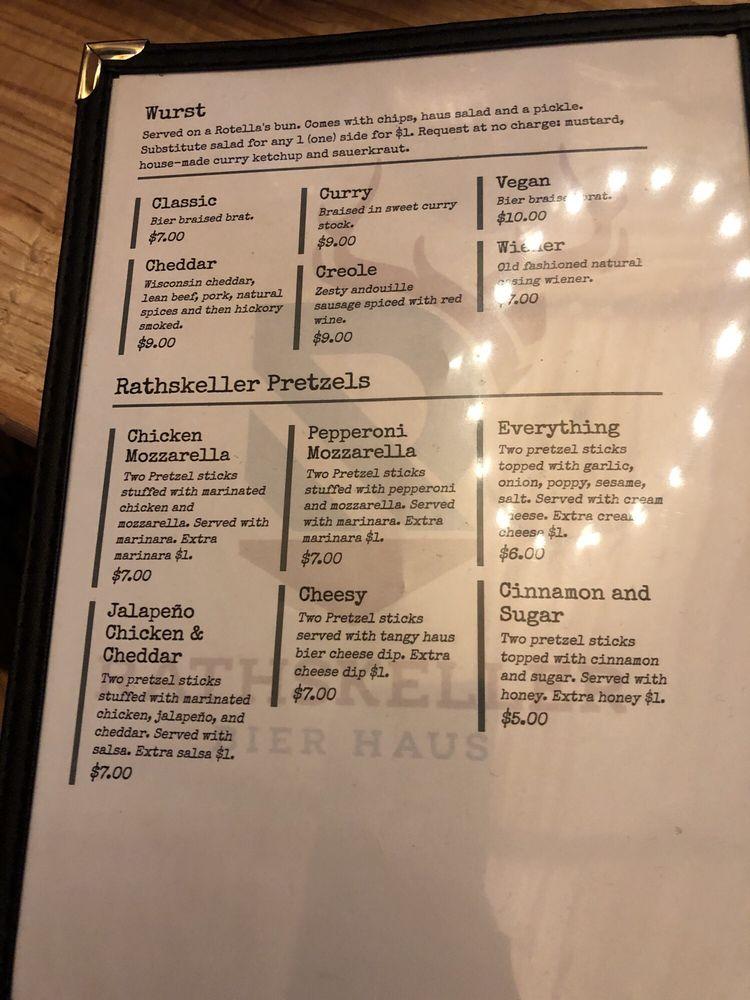 Carta de Rathskeller Bier Haus & Restaurant, Omaha