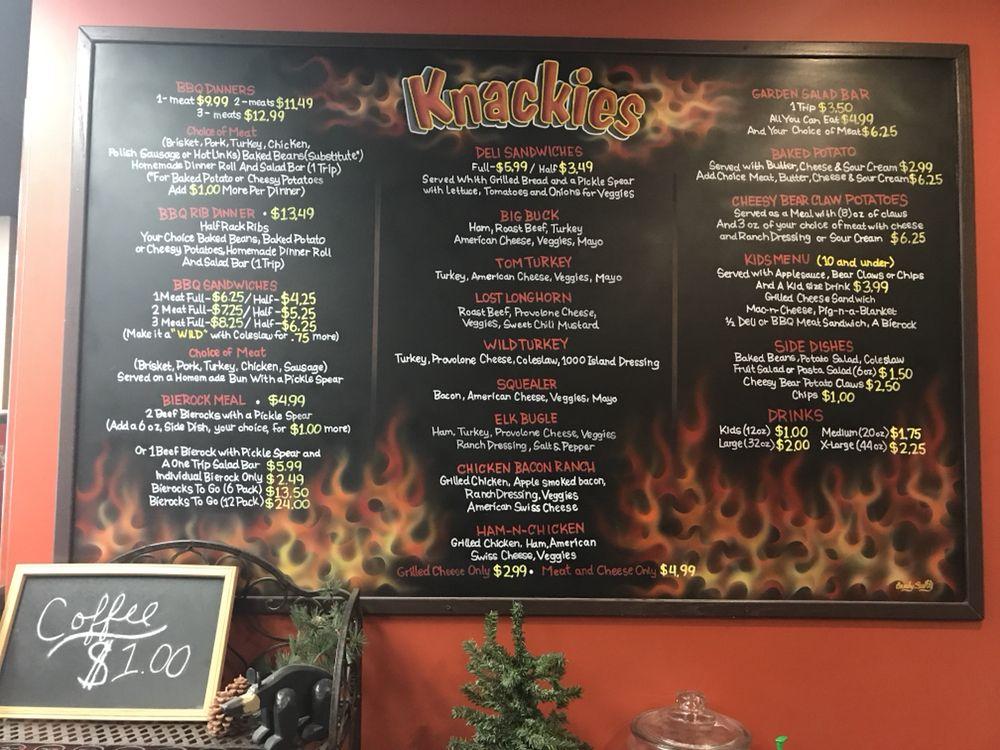 Menu at Knackies Meats & Sweets BBQ, McPherson