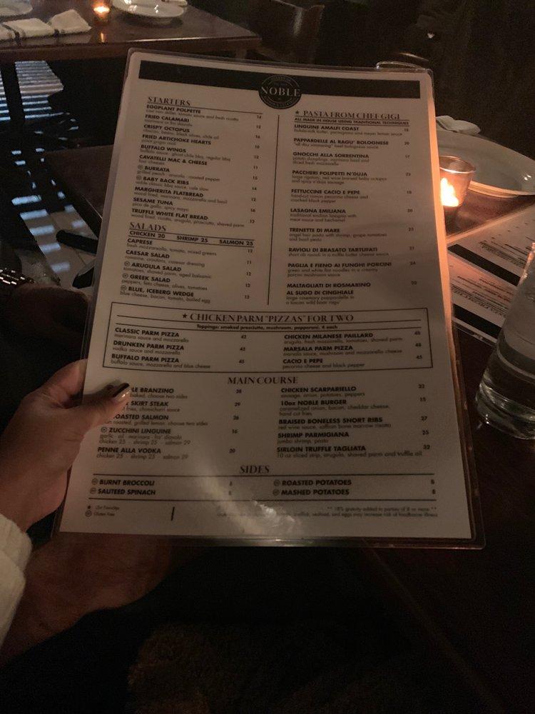 Menu at Noble Kitchen & Cocktails pub & bar, Oceanside
