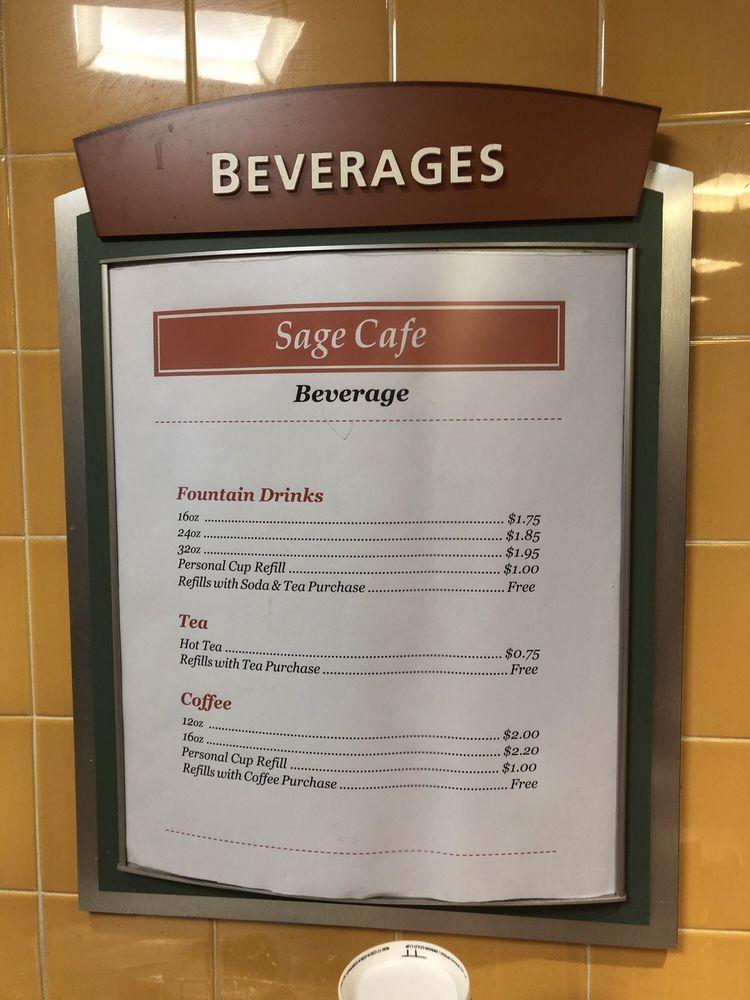 Menu at Sage Cafe, Carson City