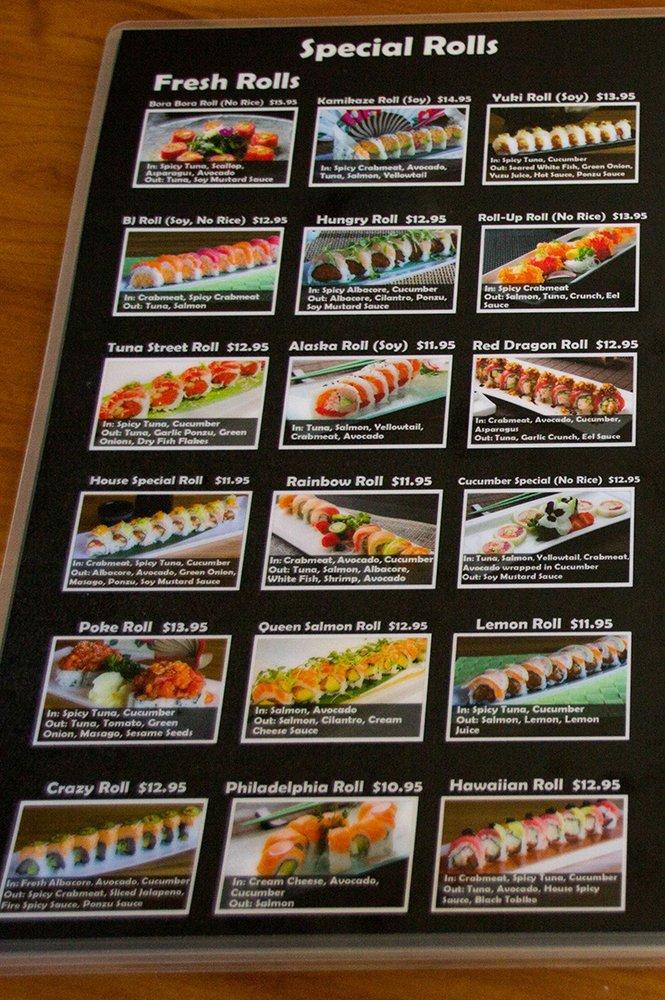 Menu at Tomo Sushi restaurant, Los Angeles, Devonshire St