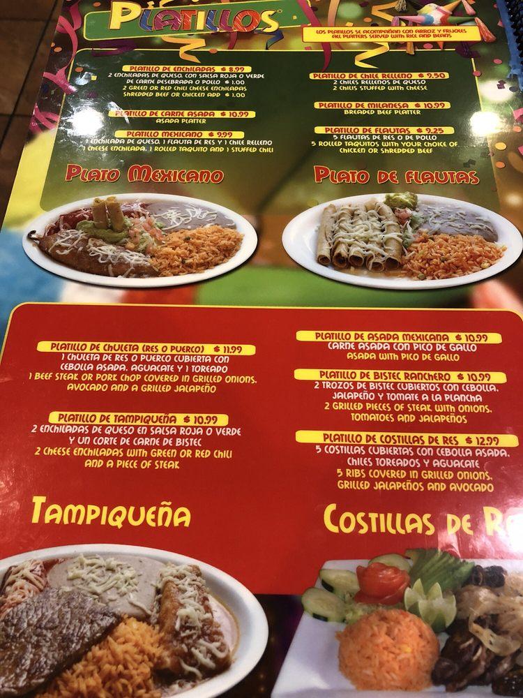 Menu at El Viva Mexico Restaurant, Albuquerque