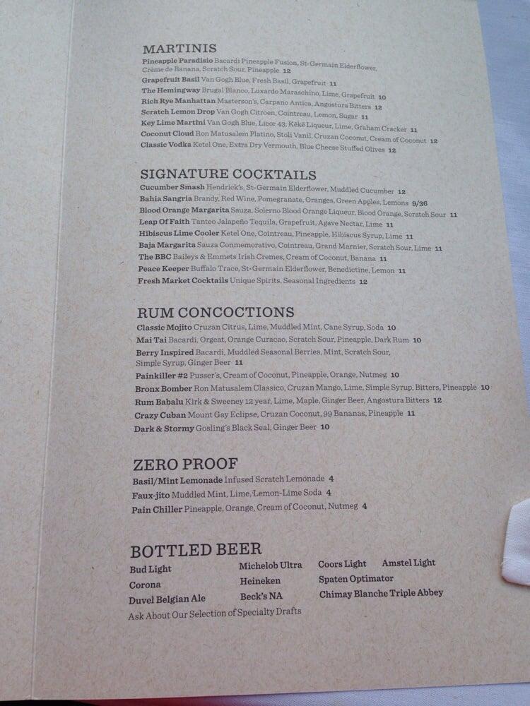 Menu At Tommy Bahama Restaurant, Bar & Store, Naples