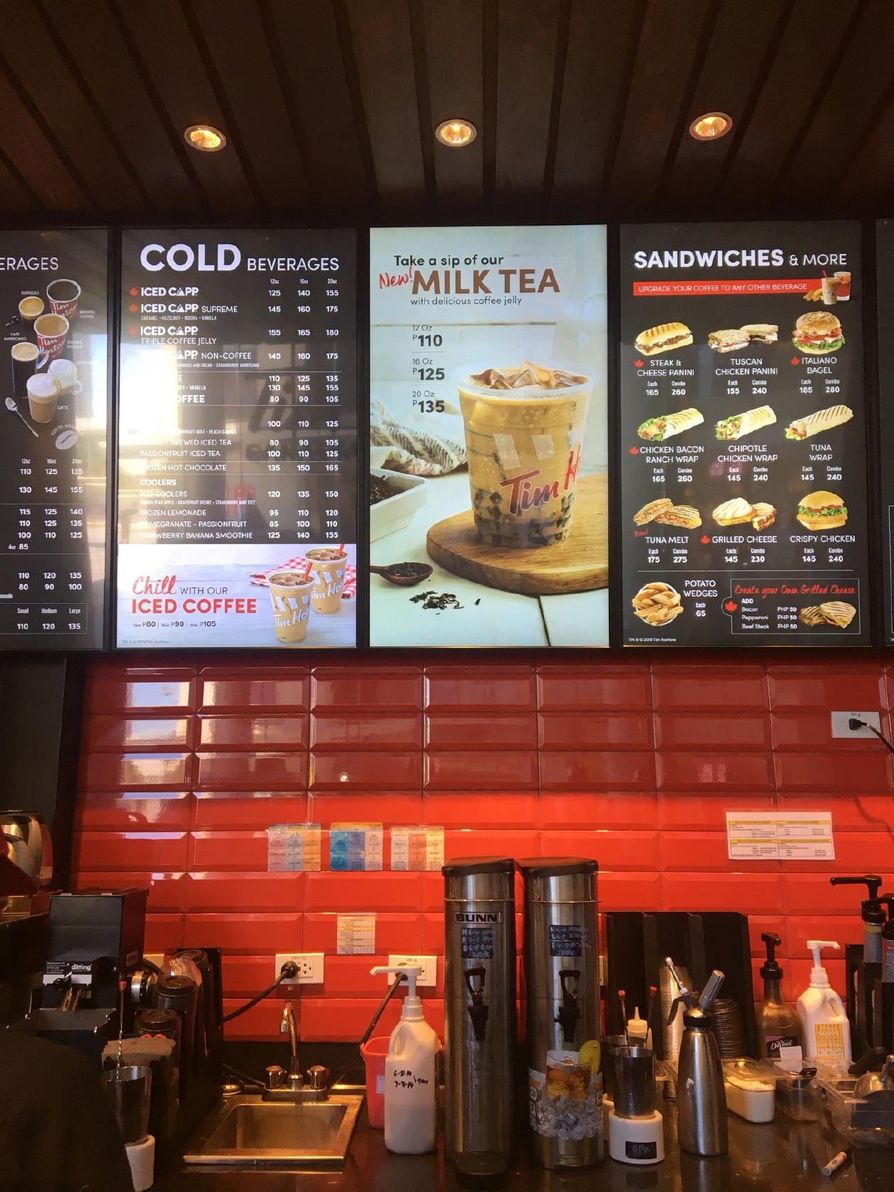 Menu At Tim Hortons Cafe, Makati, Space No. C1 033 & L1 072