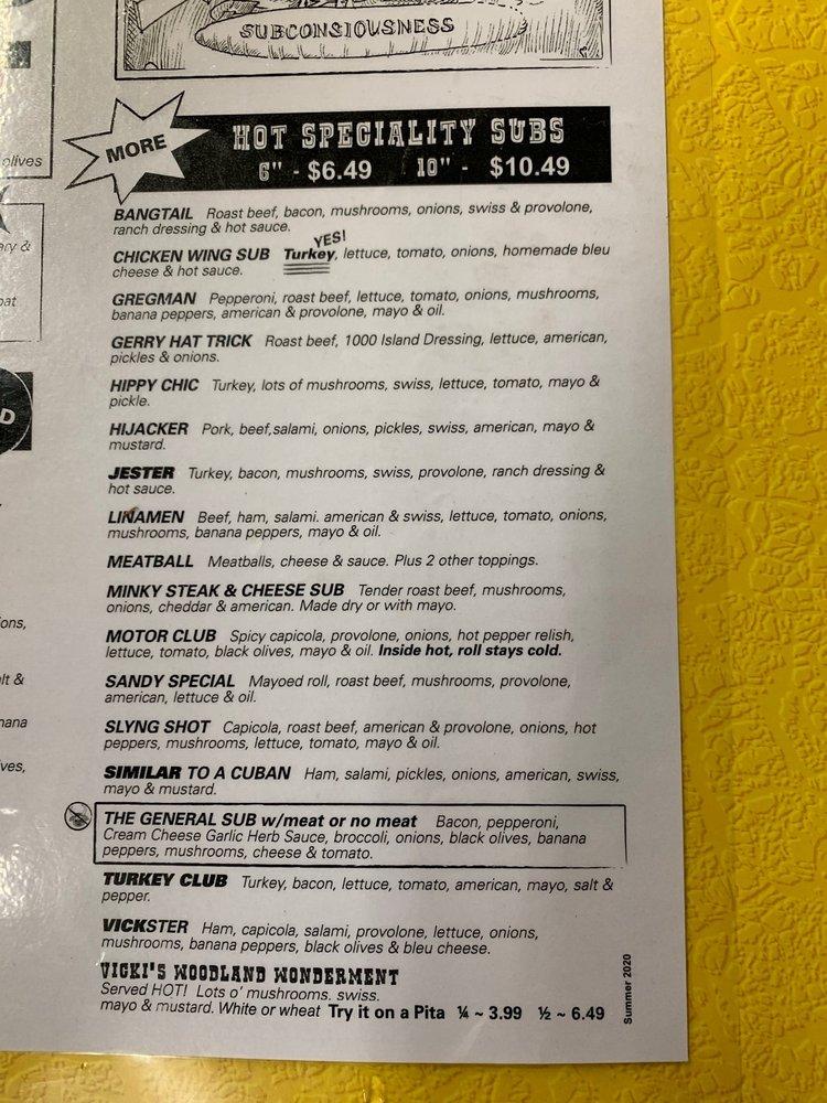 Menu at Ashville General Store pizzeria, Lakewood, NY474