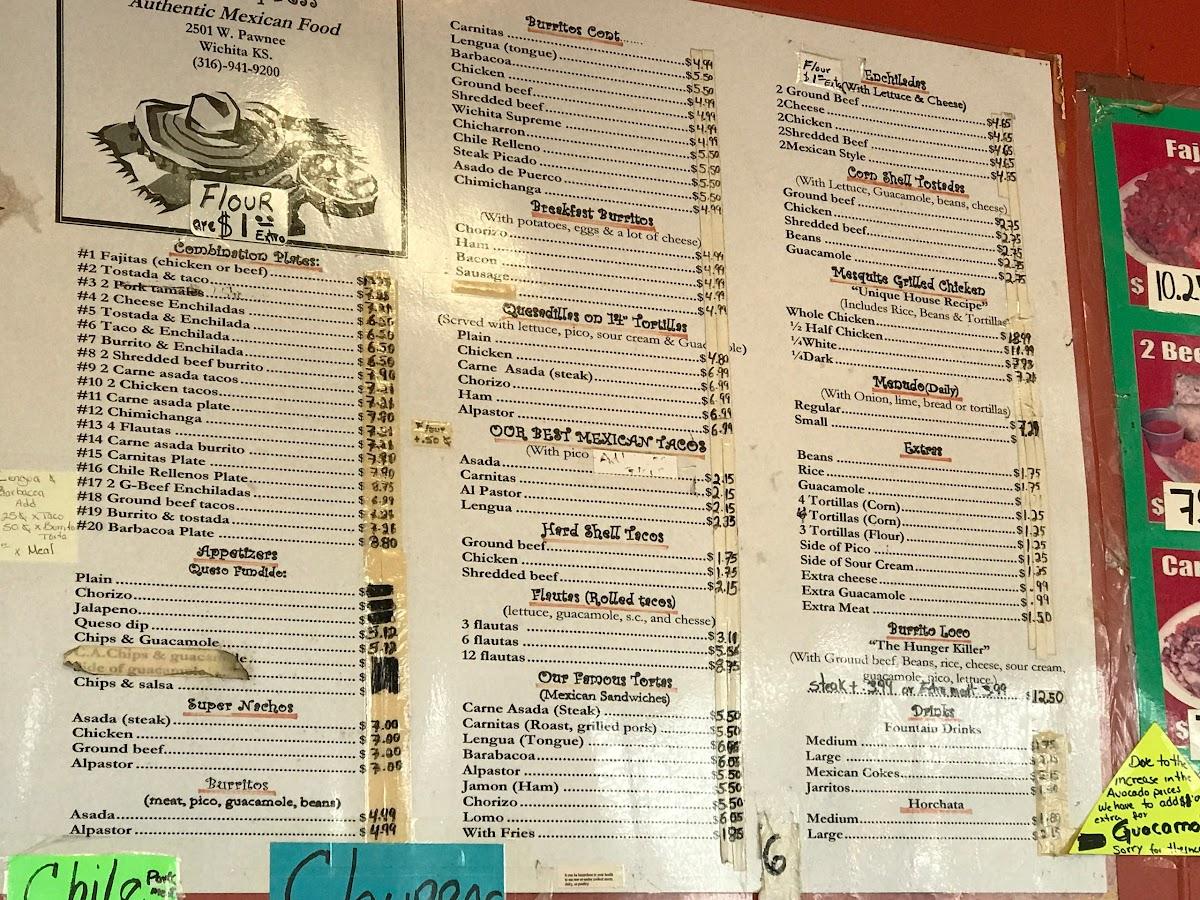 Menu at Pollo Express restaurant, Wichita