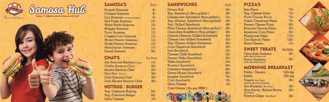 Samosa Hub menu