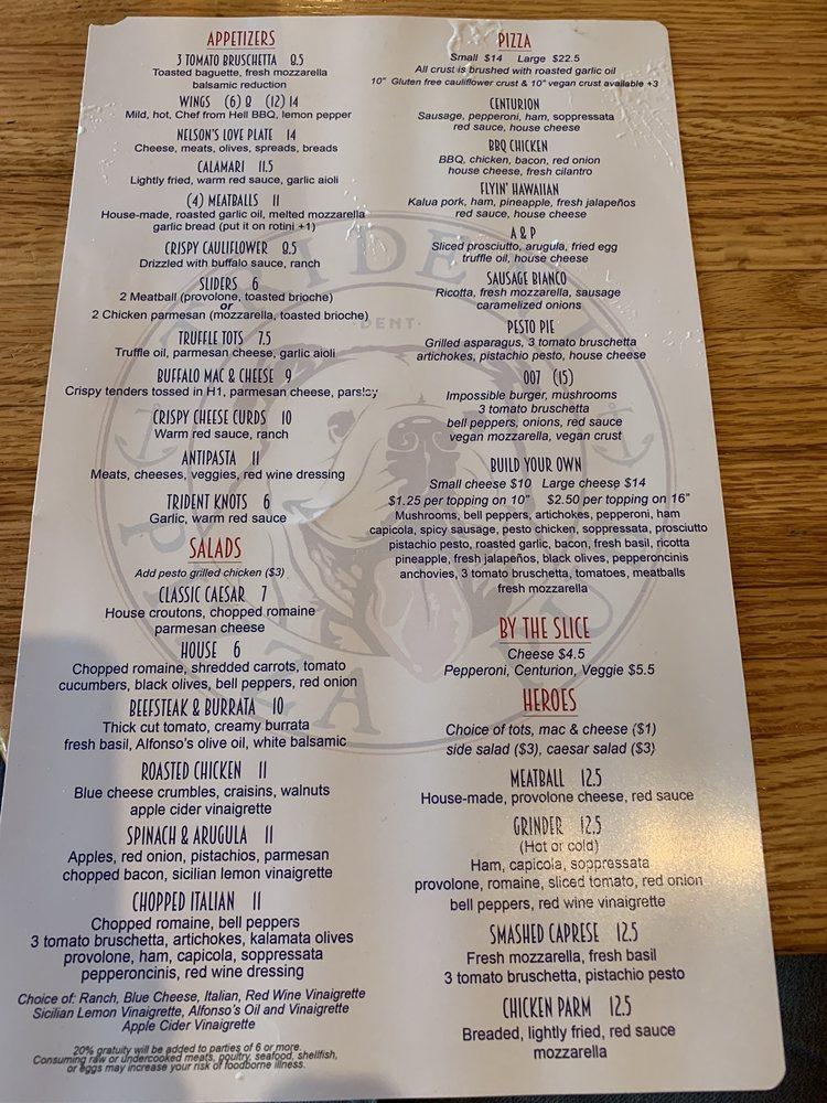 Menu At Trident Pizza Pub Tucson 