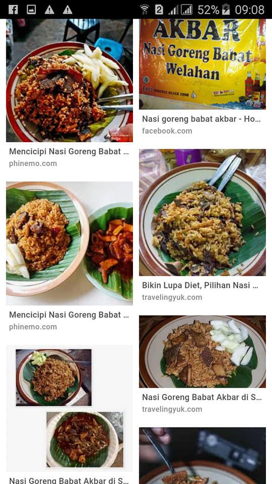 Menu At Nasi Goreng Babat Akbar Semarang