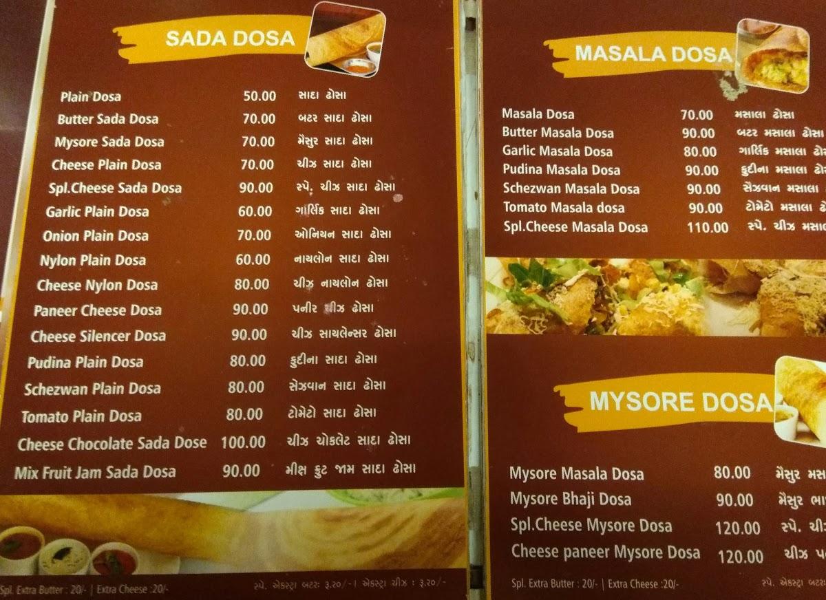 Dosa House menu