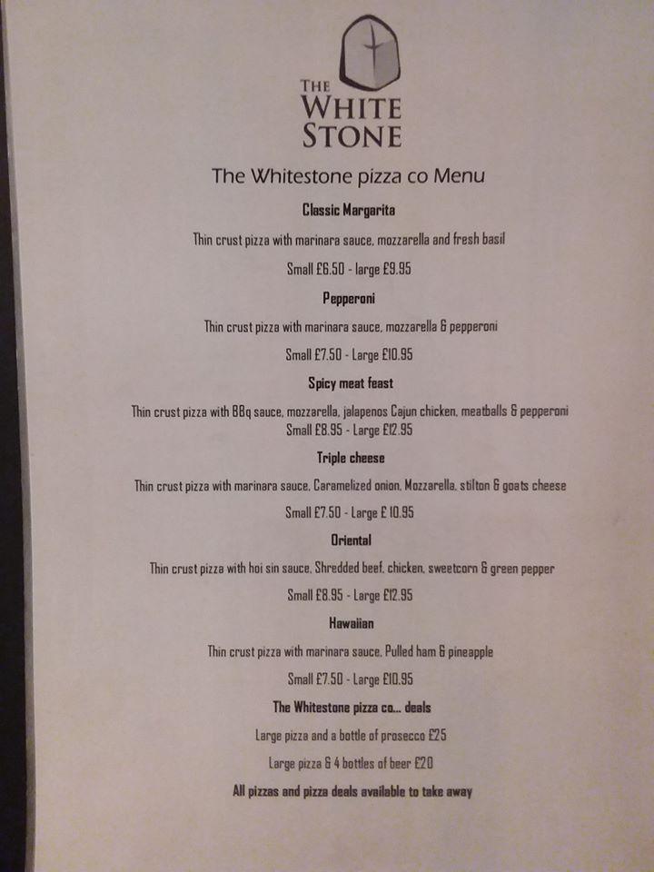 Menu at The Whitestone pub & bar, Nuneaton