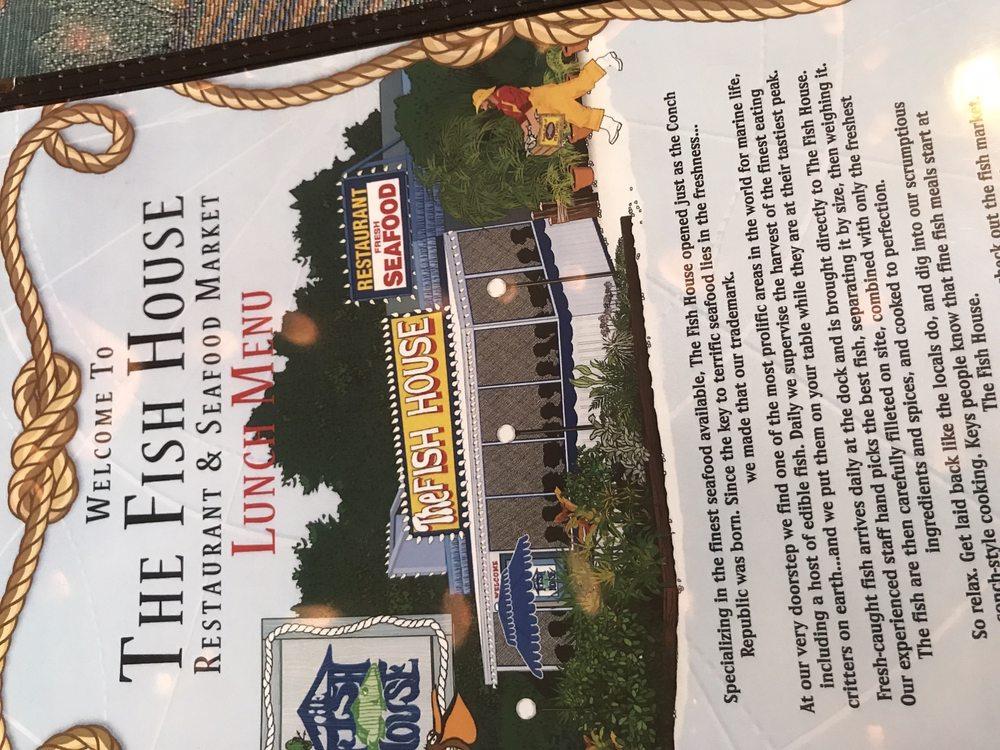 The Fish House, 102401 Overseas Hwy in Key Largo Restaurant menu and