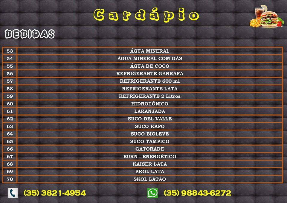 Lanches Nº 1 cardápio