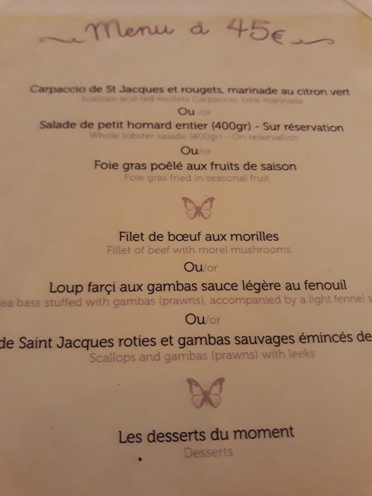 Menu au Le Jardin Provençal restaurant, La Londe-les-Maures