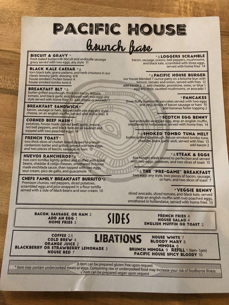 Menu at Pacific House at Union Station pub & bar, Camas, 315 NE 192nd Ave suite 301