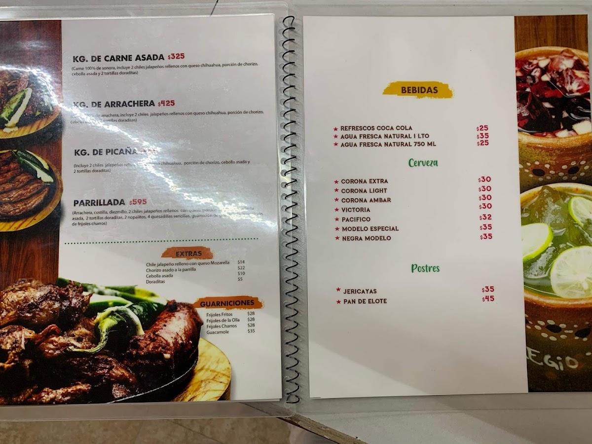 Carta del pub y bar Carnes Asadas "El Regio", Ciudad Guzmán