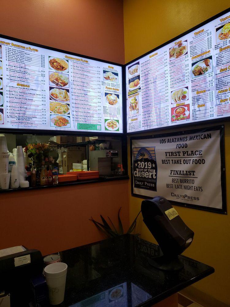 Menu at Los Alazanes restaurant, Apple Valley, Bear Valley Rd