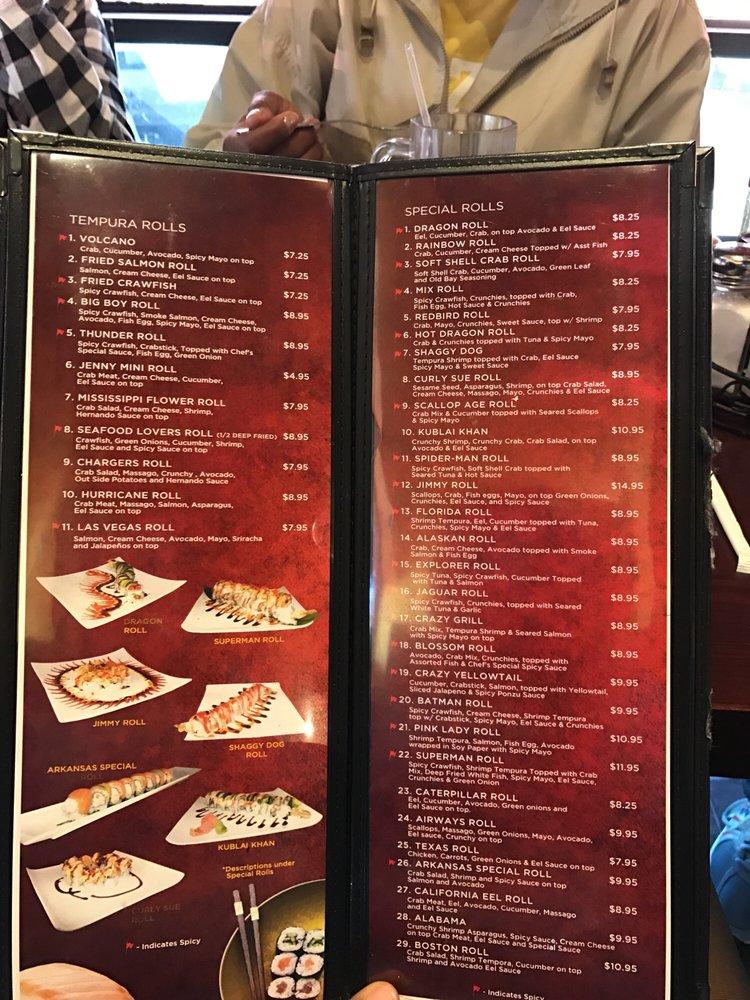 Menu at Kublai Khan restaurant, Southaven, Airways Blvd
