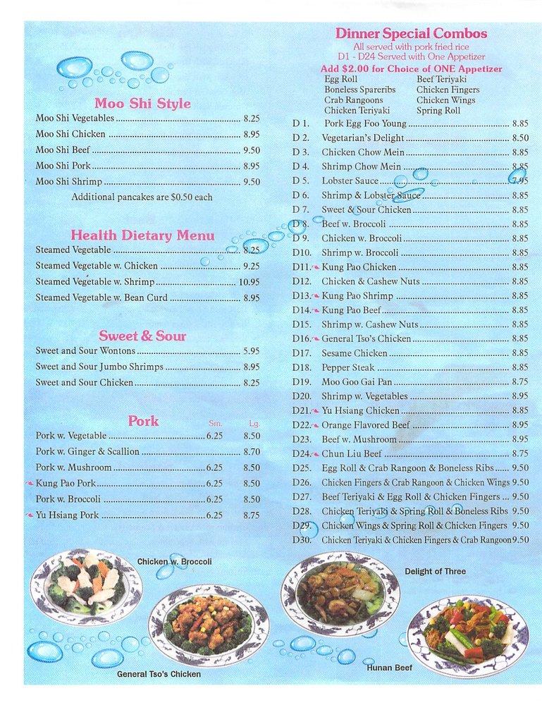 Menu at Ocean Chef restaurant, Plymouth