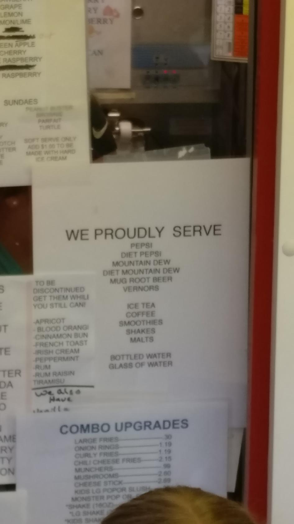 Menu at Otisville Dairy Delight and Taco Hut, Otisville