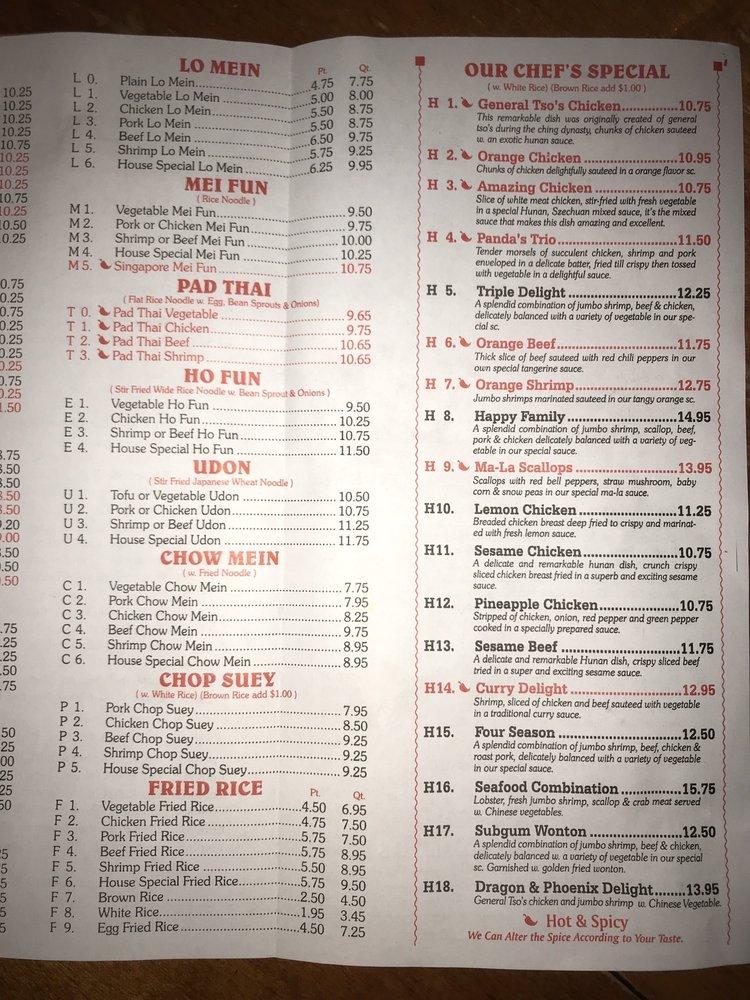 Menu at Min Fen Kitchen restaurant, Belchertown