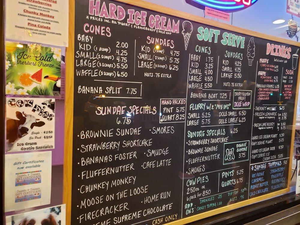 Menu at Swirls & Scoops restaurant, Grafton