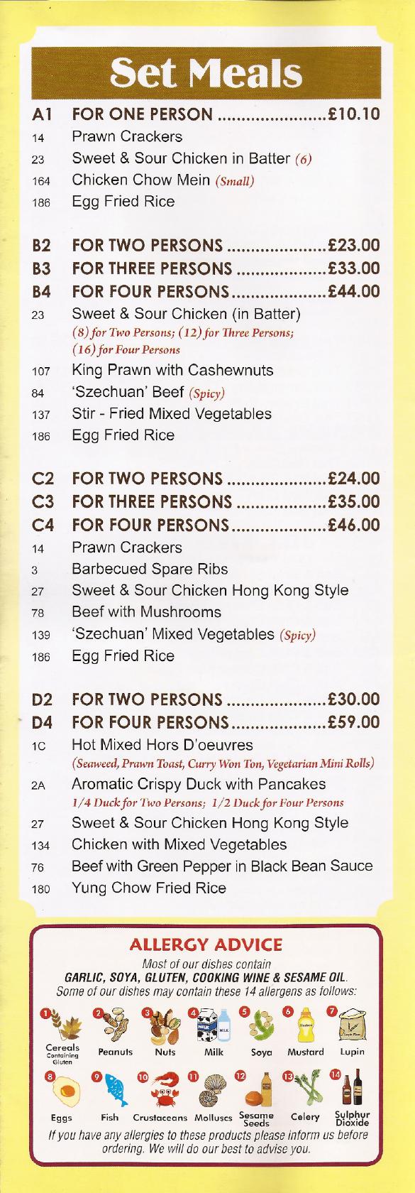 Menu at China Dragon Takeaway restaurant, Bognor Regis