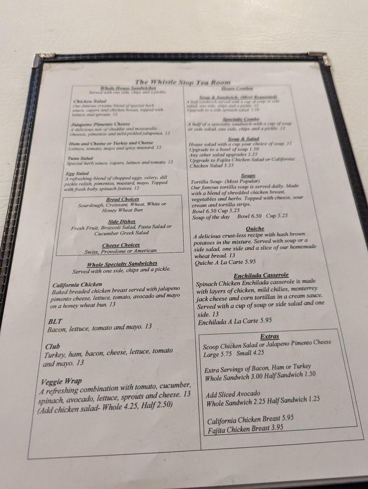 Menu at Whistle Stop Tea Room desserts, Tomball, 107 Commerce St