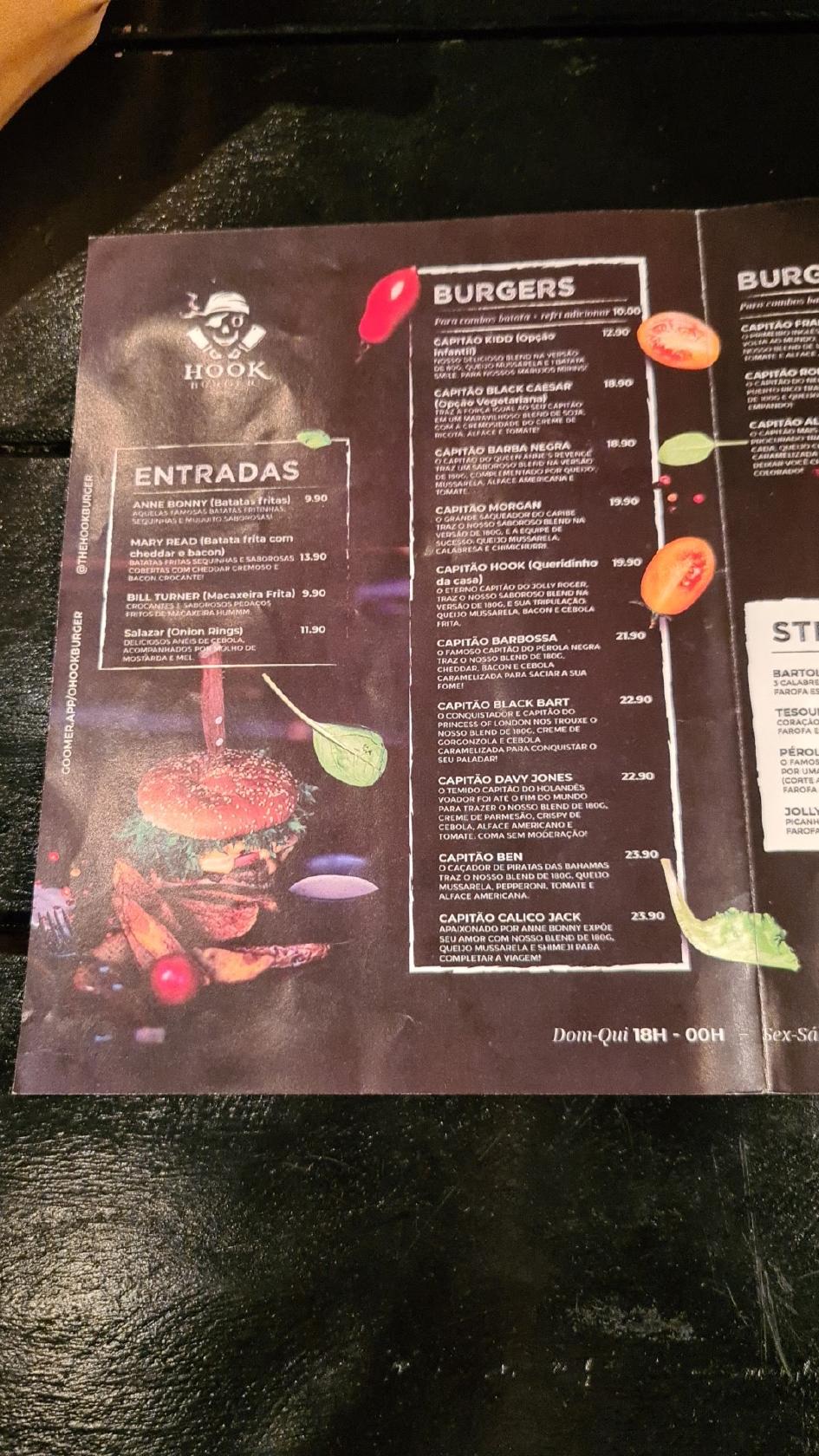 Centro de Distribuição Rocky Burger cardápio