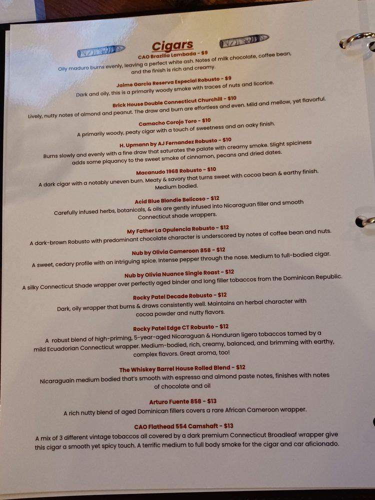 Menu at The Whiskey Barrel, Port Jefferson