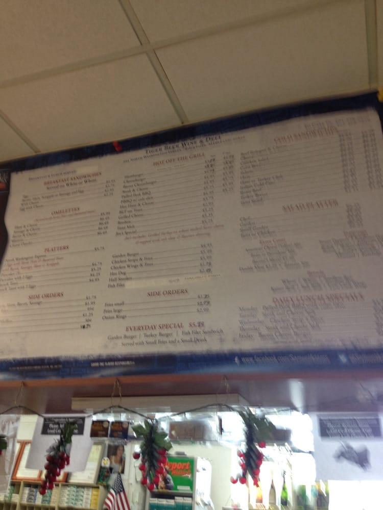 Menu at Tiger Beer Wine & Deli, Rockville