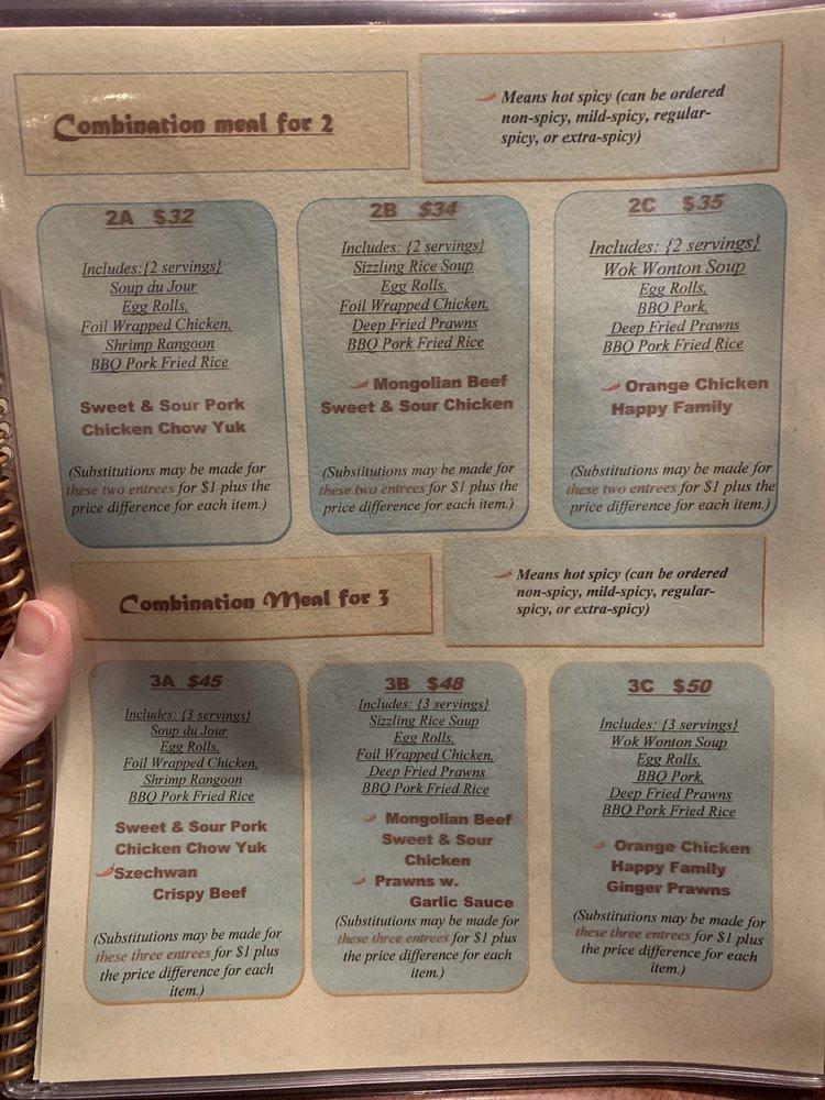 Menu at Dragon Palace restaurant, Stanwood