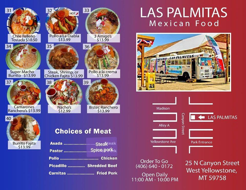 Las Palmitas Menu